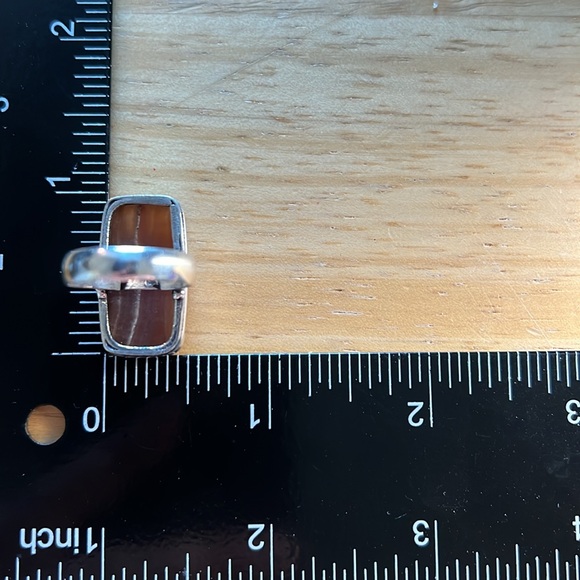 New Rhodochrosite Stone Silver Overlay Ring Size 5.5 - Picture 5 of 8